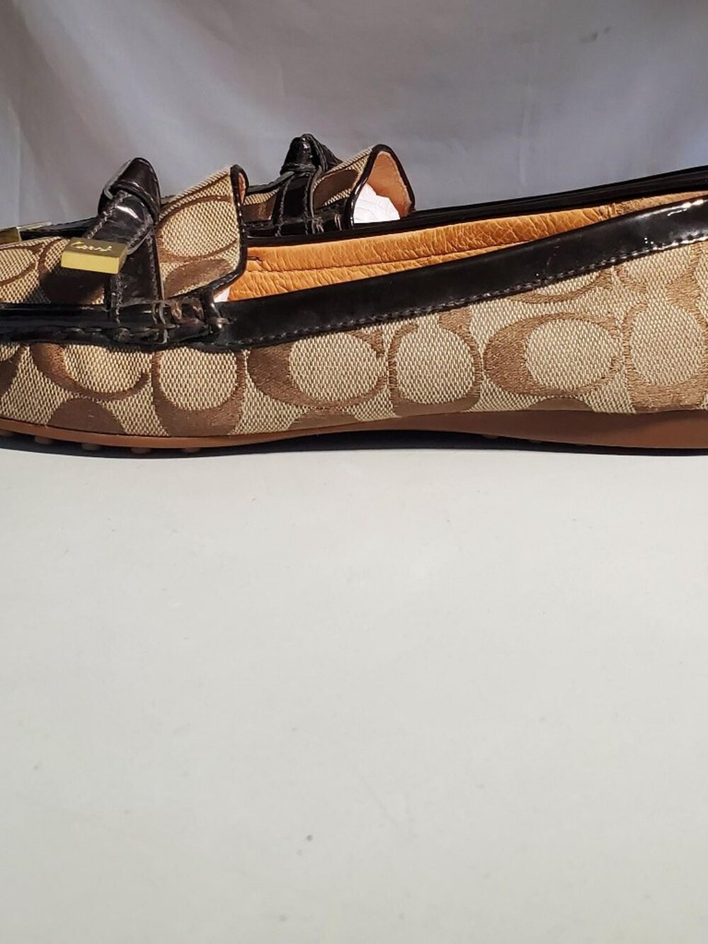 Coach FRIDA Slip on Loafers 8.5 Signature Monogram Logo Brown - shipping incl - Picture 5 of 16